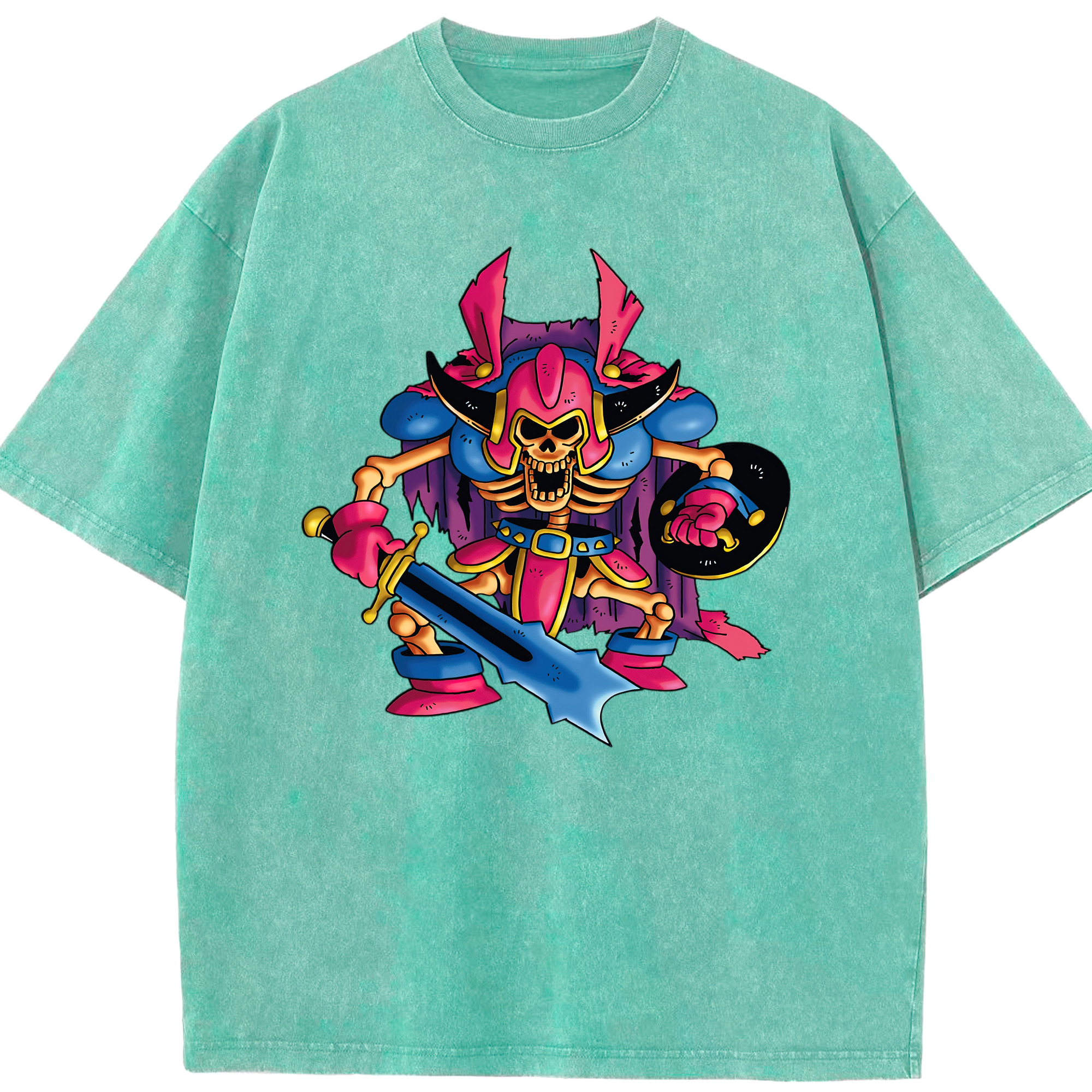 （画像用） ドラゴンクエスト Doragon Kuesuto Dragon Quest 綿100% ヴィンテージ風 半袖Tシャツ（フロントプリント）